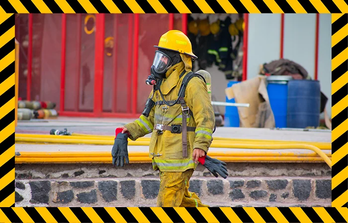 Bombero con cinta